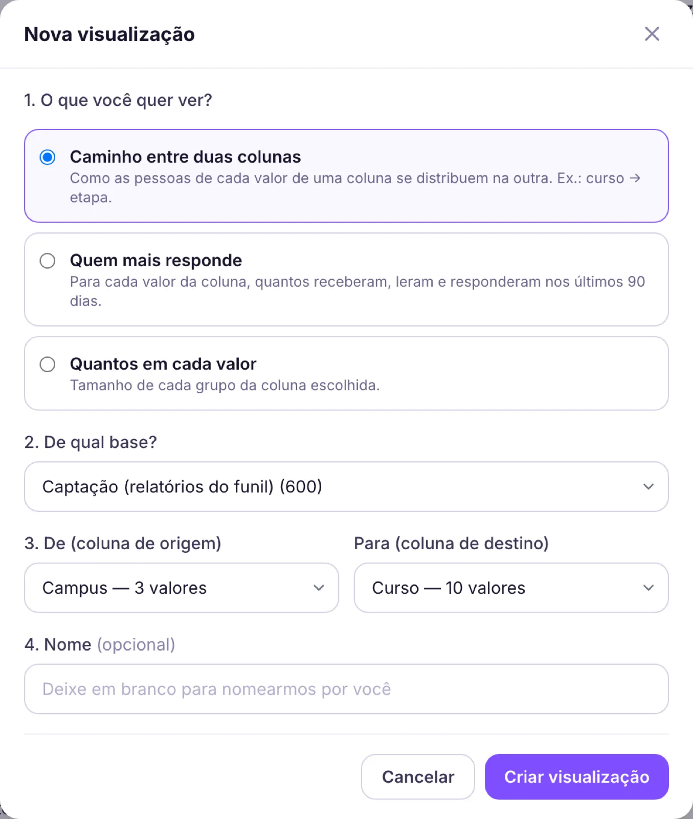Criar visualização