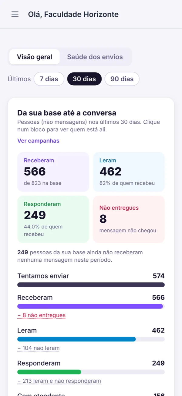 Início no celular